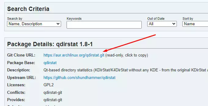 Git Clone URL of a package from AUR